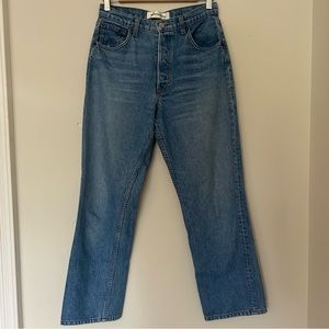 Reformation high waisted blue jeans